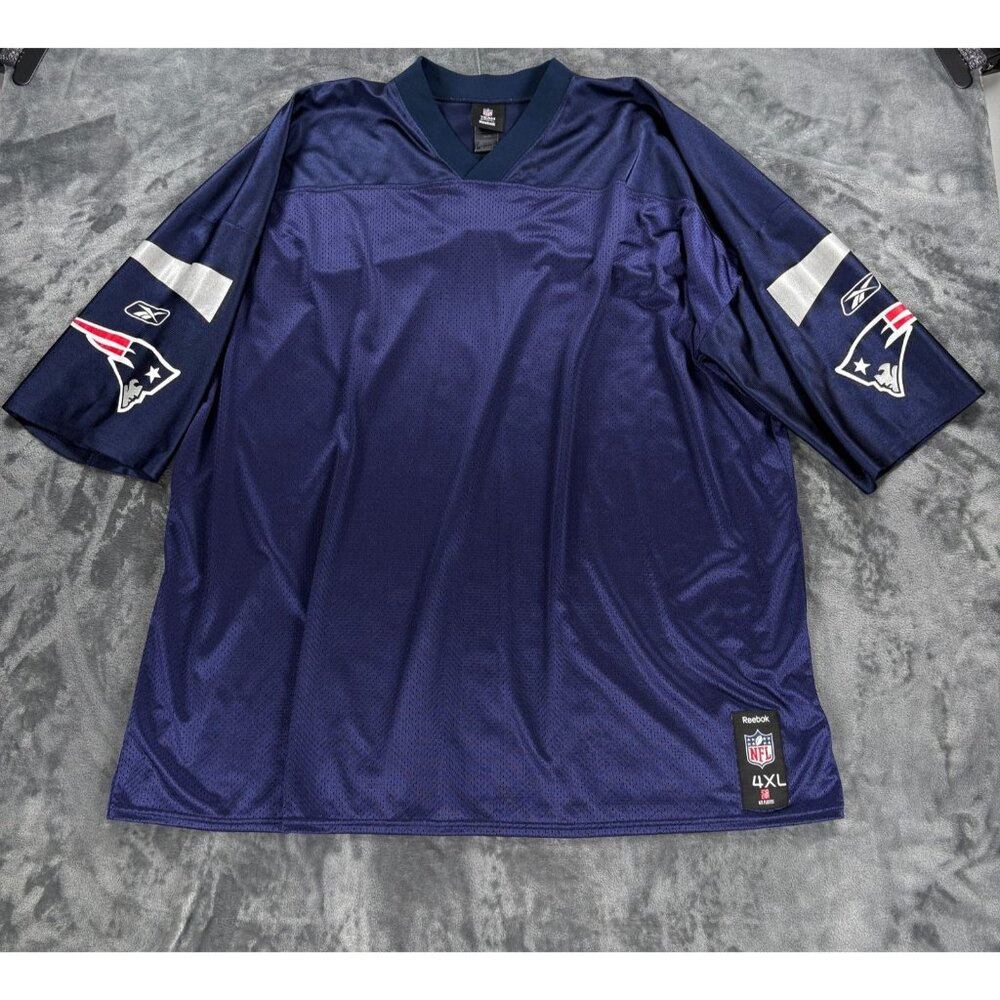 Reebok New England Patriots Blank Football Jersey Mens 4XL Blue NFL Team Vintage
